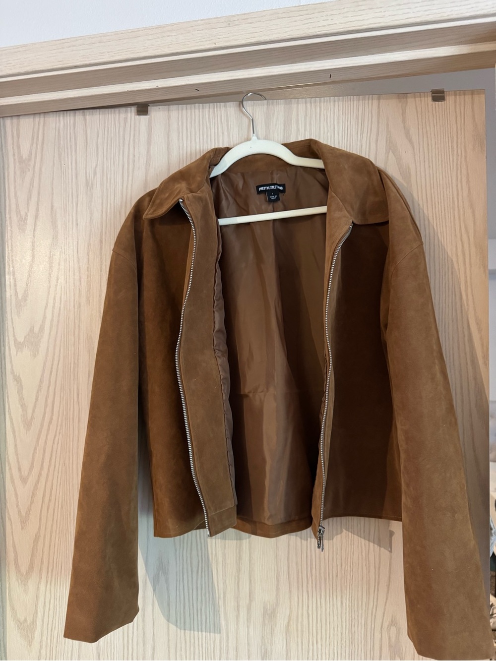 PrettyLittleThing Tan Suede Utility Jacket